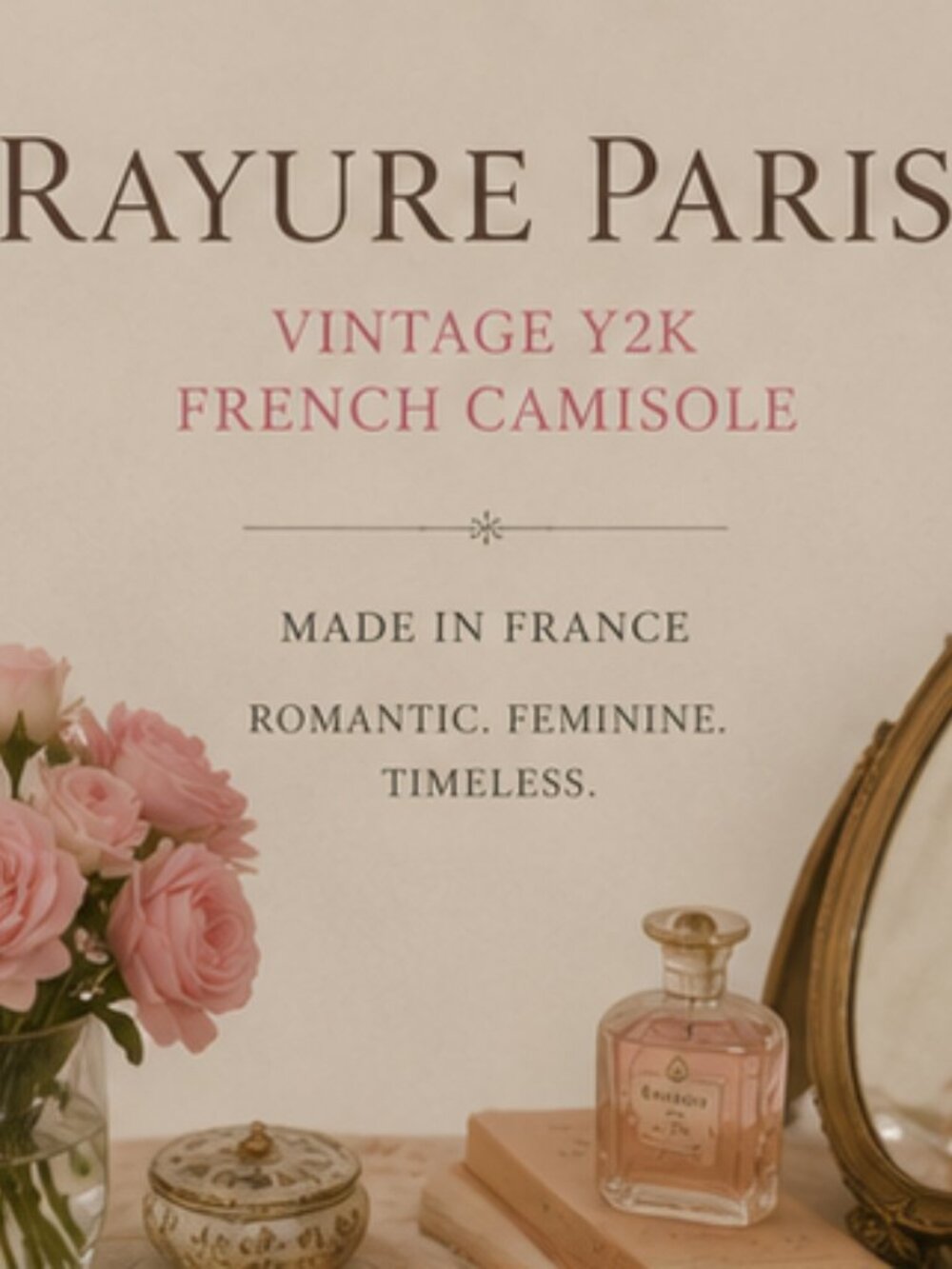 Vintage Rayure Paris Pink Textured Camisole Made in France Y2K Coquette Top - Picture 5 of 8